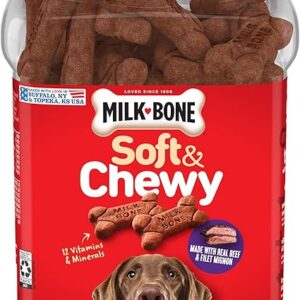 milk-bone soft & chewy dog snacks, milk bone dog treats, beef & filet mignon dog snacks, soft chewy dog treats, dog snacks 37oz, 2 pack dog treats, patio and garden products
