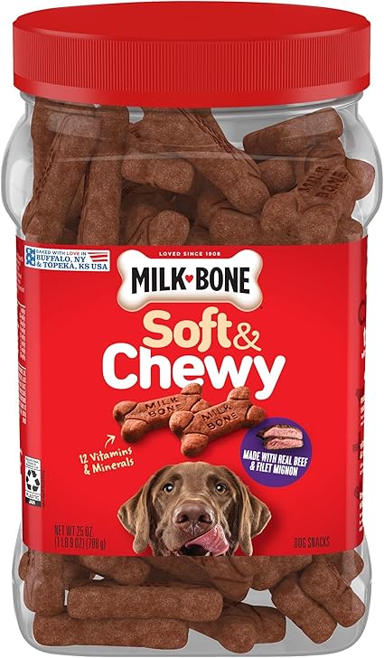 milk-bone soft & chewy dog snacks, milk bone dog treats, beef & filet mignon dog snacks, soft chewy dog treats, dog snacks 37oz, 2 pack dog treats, patio and garden products