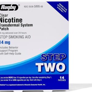 rugby clear nicotine patches, rugby clear nicotine transdermal system patch, step 2 nicotine patch 14mg, smoking quitting aid, vaping quitting patch, nicotine patches 14 count, amazon health supplements