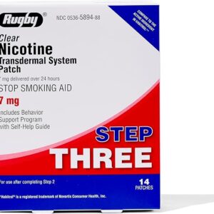 rugby clear nicotine patches, rugby clear nicotine transdermal system patch, step 3 nicotine patch 7mg, smoking quitting aid, vaping quitting patch, nicotine patches 14 count, amazon health supplements