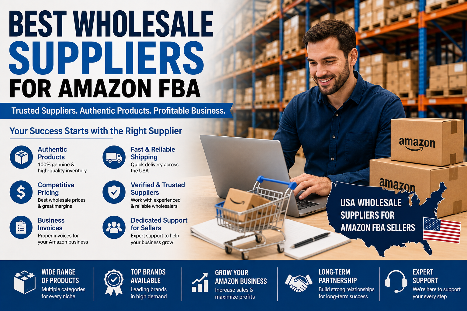 Best wholesale suppliers for Amazon FBA sellers in the USA